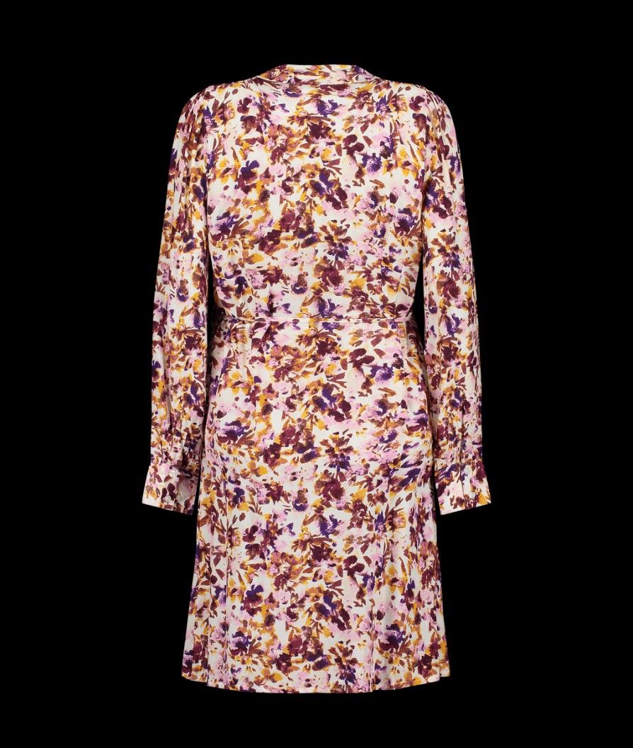 Women Selected Femme Dresses | Wrap Floral Print Dress - Snow White