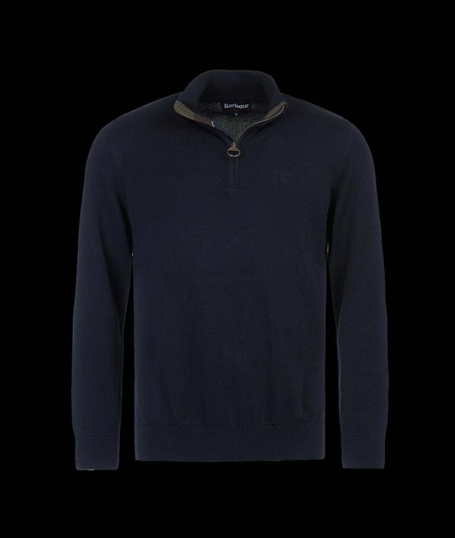 Men Barbour Barbour | Cotton Half Zip Sweater