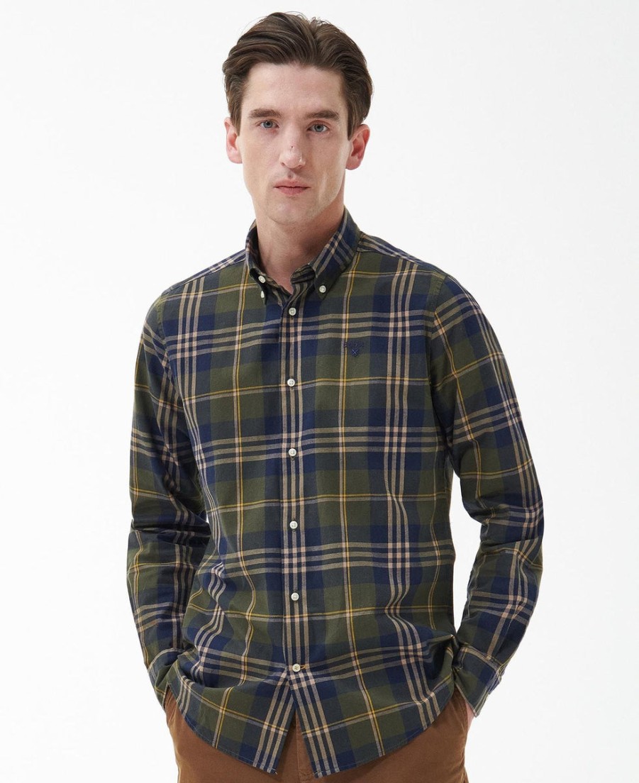 Men Barbour Barbour | Edgar Tailored Shirt - Olive