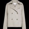 Women Selected Femme Selected Femme | Short Double-Breasted Wool Coat - Sandshell