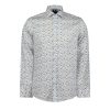 Men Guide London Shirts | Long Sleeve Geometric Print Shirt - White/Tan