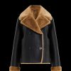 Women French Connection French Connection | Cerys Pu Faux Fur Jacket - Blackout/Tobacco Brown