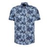 Men Guide London Shirts | Half Sleeve Floral Print Shirt - Navy/Blue