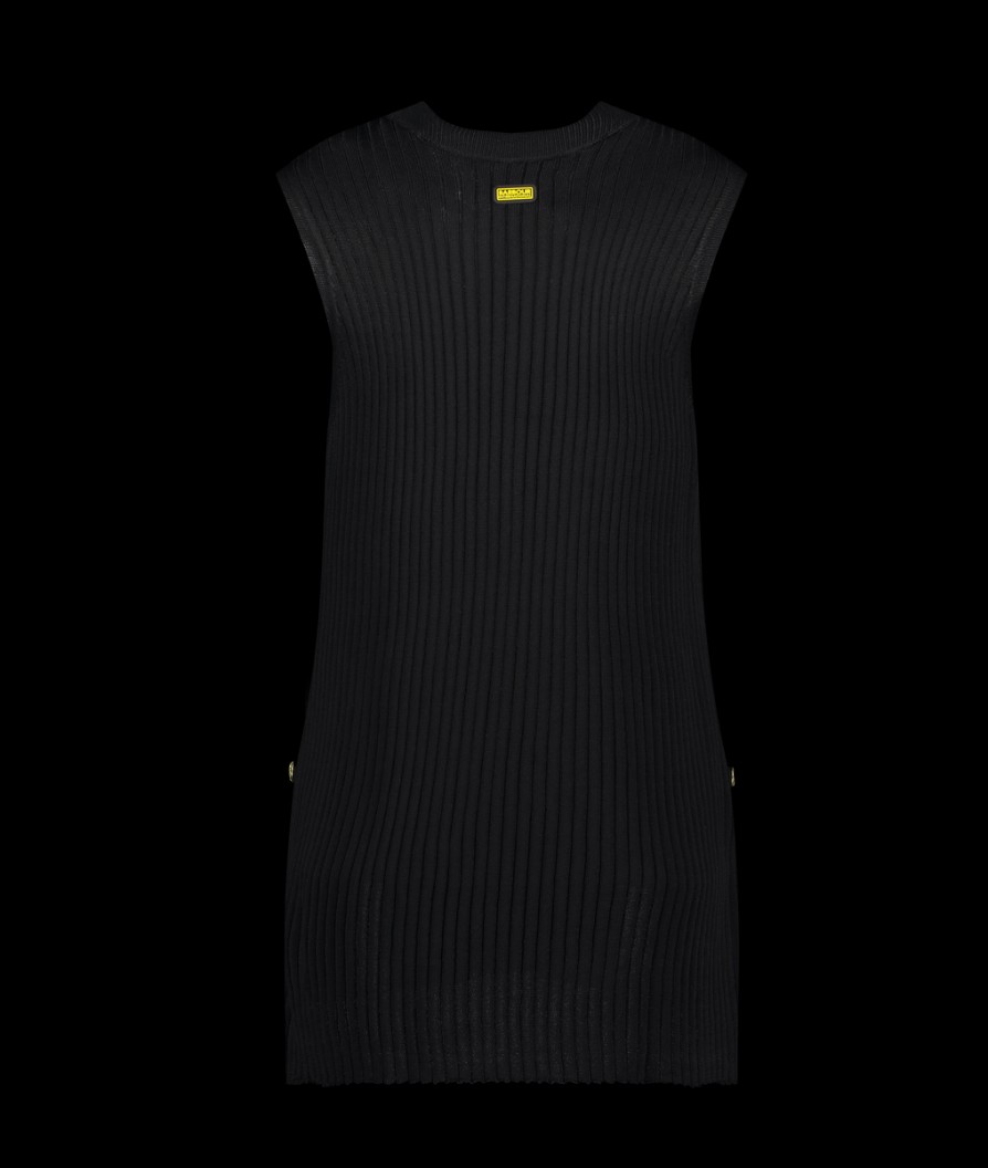 Women Barbour International Knitwear | Anderson Knitted Vest - Summer Black