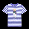 Women Polo Ralph Lauren Polo Ralph Lauren | Polo Bear Striped Cotton Tee - Resort Blue/White Stripe