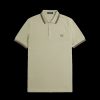 Men Fred Perry Polo Shirts | Twin Tipped Fred Perry Shirt - Warm Grey