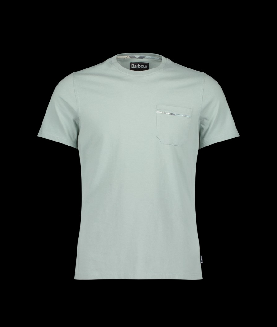 Men Barbour T-Shirts & Vests | Woodchurch T-Shirt - Blue Chalk