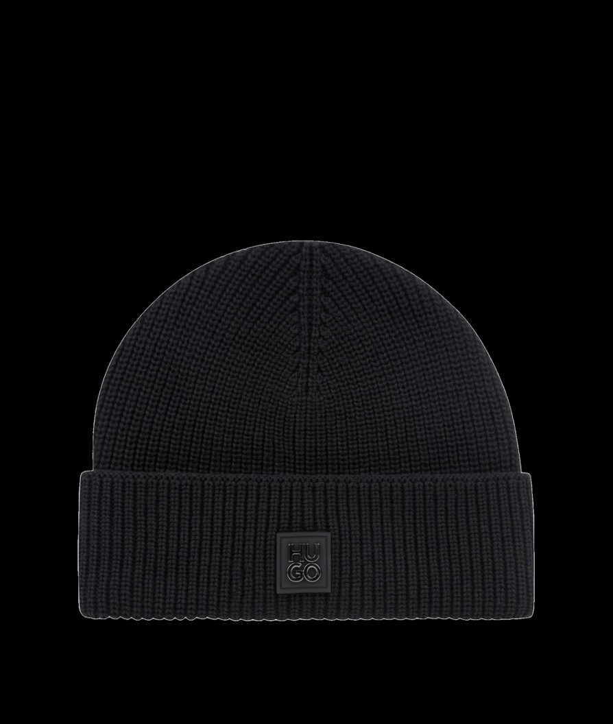 Men Hugo Hats | Xamoh Beanie Hat - Black