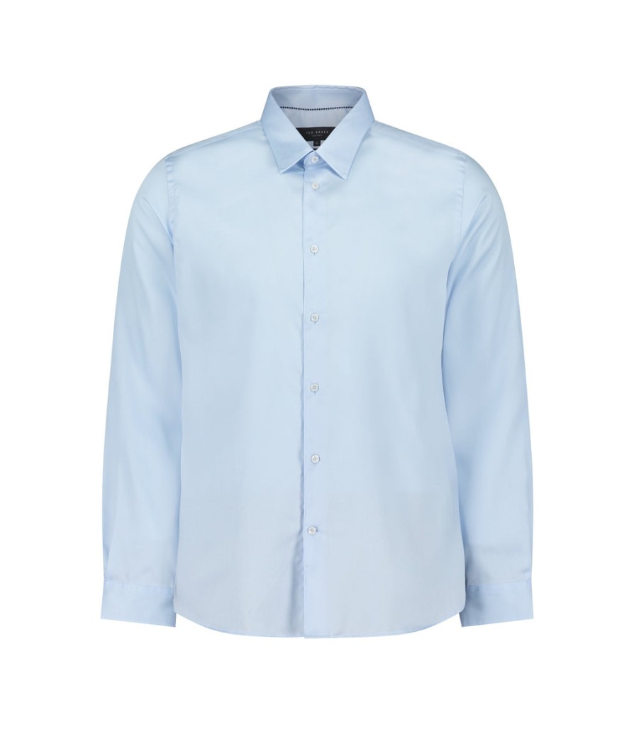 Men Ted Baker Formal Shirts | Slim-Fit Cotton Sateen Shirt