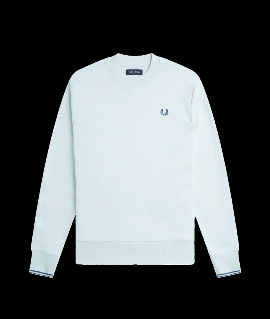 Men Fred Perry Fred Perry | Crew Neck Sweatshirt - Light Blue