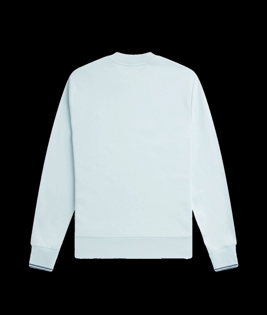 Men Fred Perry Fred Perry | Crew Neck Sweatshirt - Light Blue