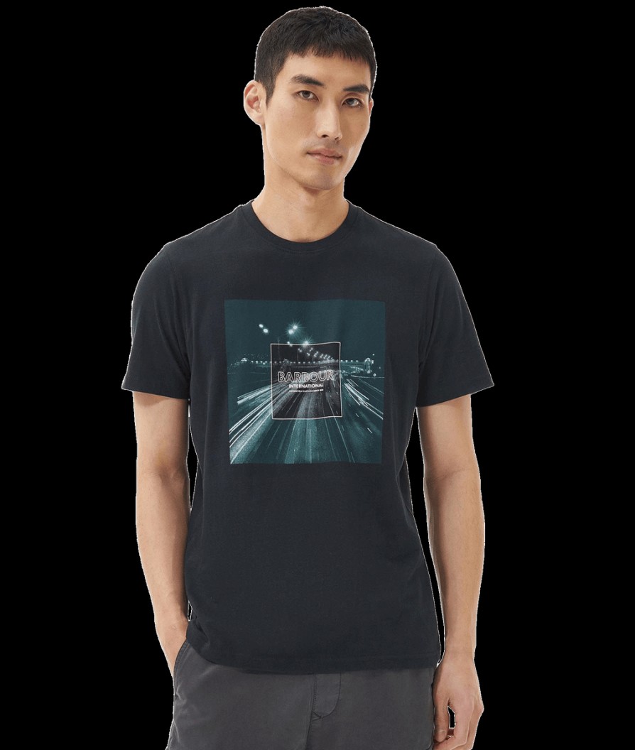 Men Barbour International T-Shirts & Vests | Speed T-Shirt - Black