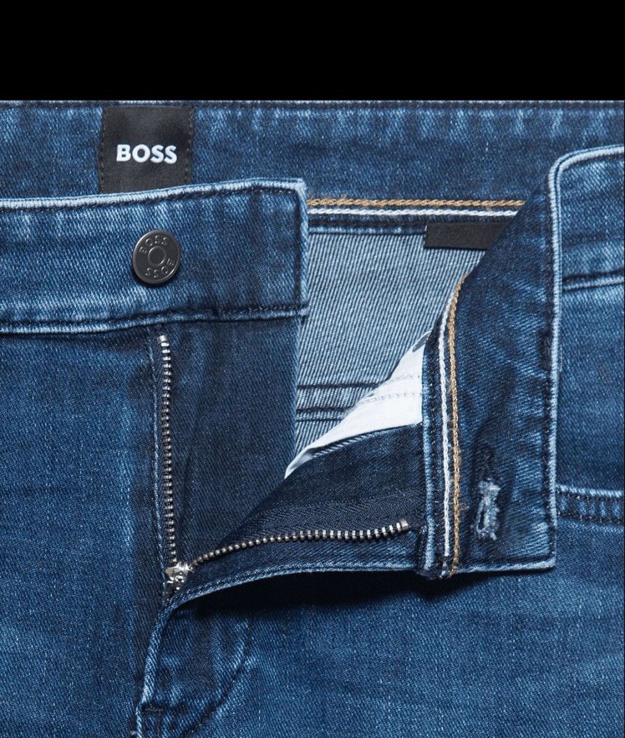 Men Boss Black Jeans | Delaware Mid-Rise Skinny Jeans - Navy