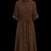 Women Lauren by Ralph Lauren Dresses | Fit And Flare Shirtdress - Brown Birch