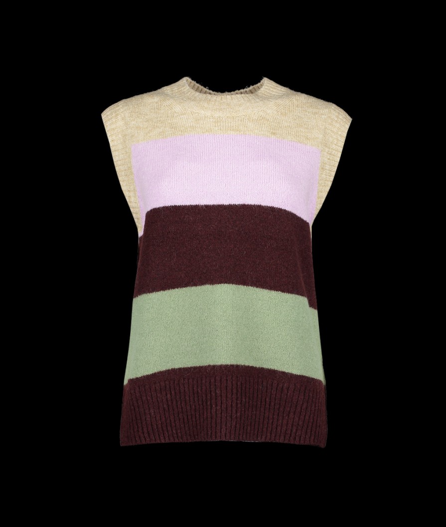 Women Great Plains Great Plains | Winter Stripe Recycled Knit Sleeveless Jumper - Lavender Multi