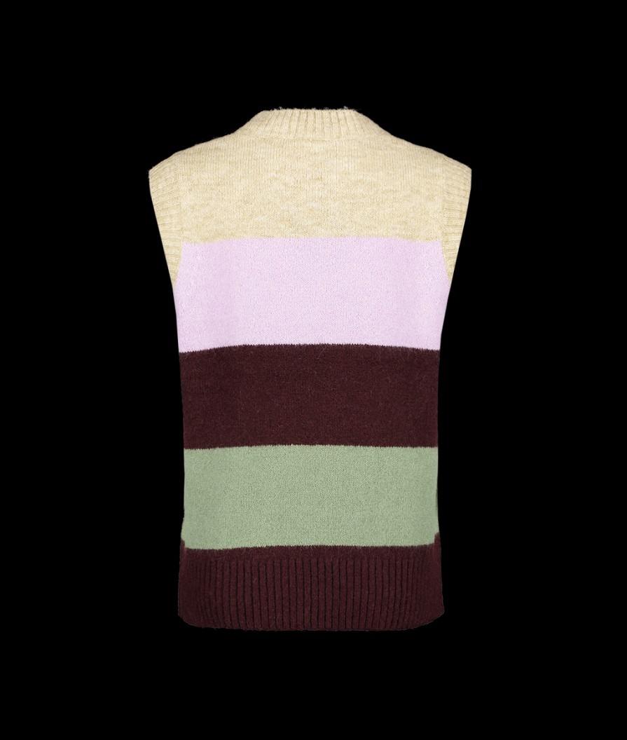 Women Great Plains Great Plains | Winter Stripe Recycled Knit Sleeveless Jumper - Lavender Multi