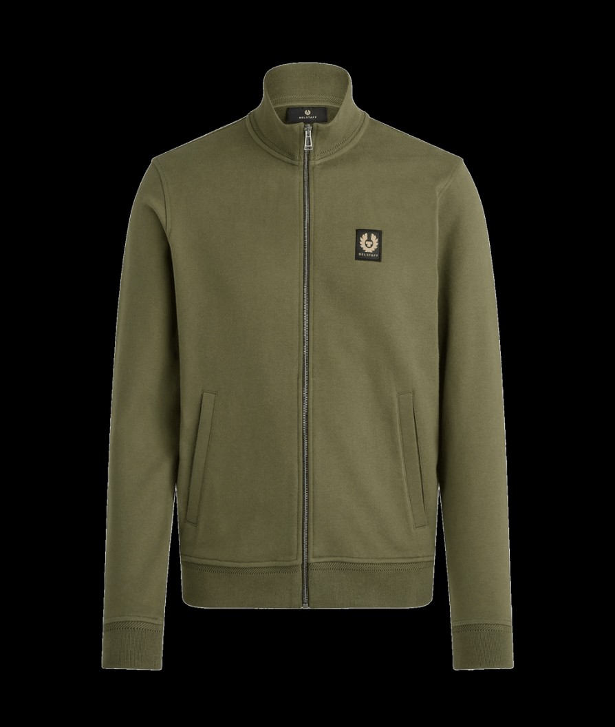 Men Belstaff Hoodies & Sweatshirts | Full Zip Sweatshirt - Green