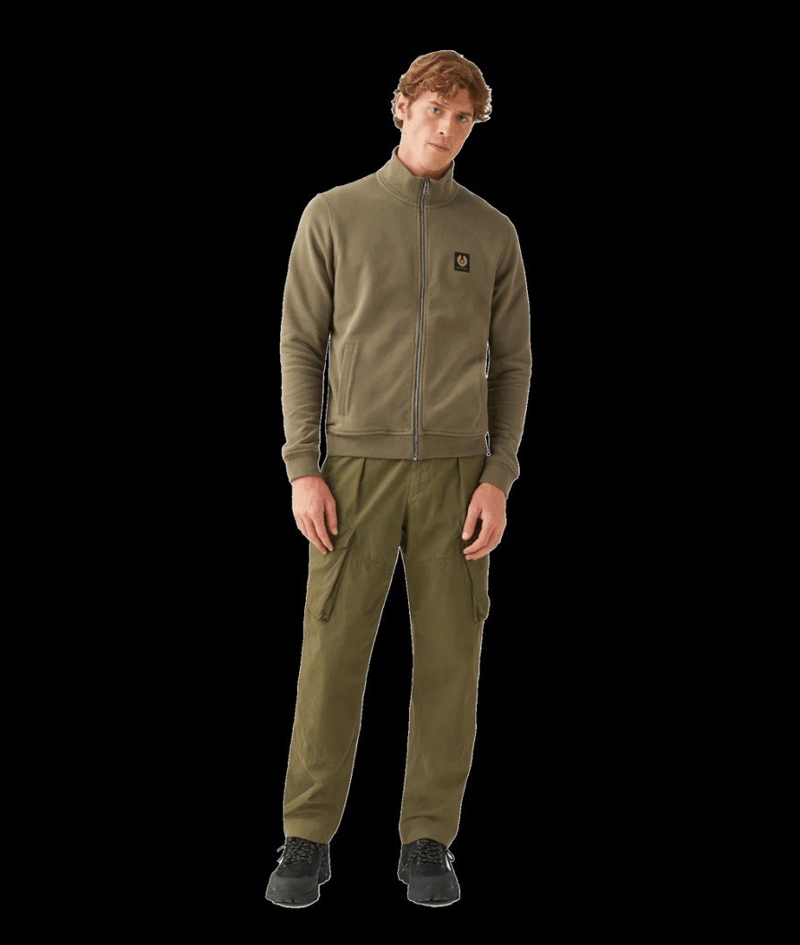 Men Belstaff Hoodies & Sweatshirts | Full Zip Sweatshirt - Green