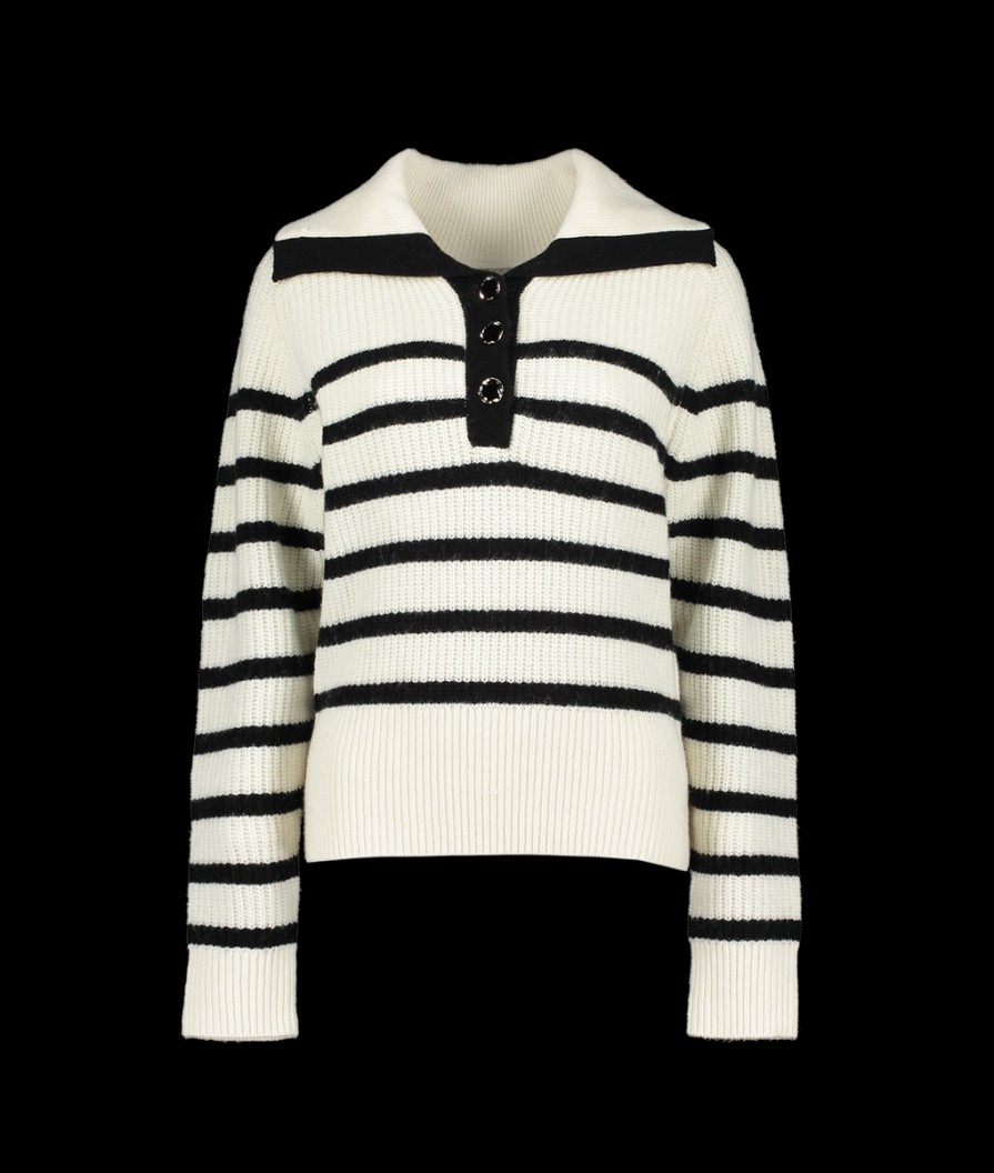 Women Suncoo Knitwear | Patski Striped Jumper - White