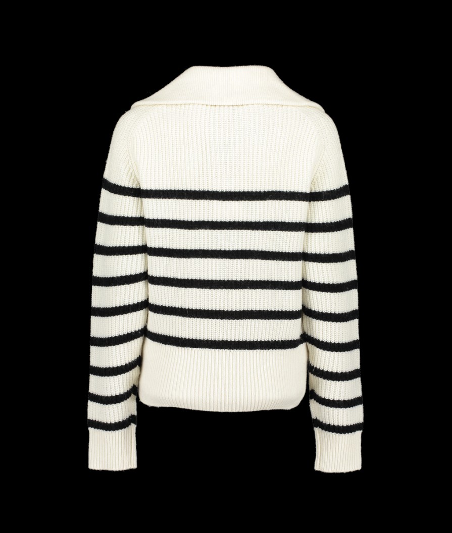 Women Suncoo Knitwear | Patski Striped Jumper - White