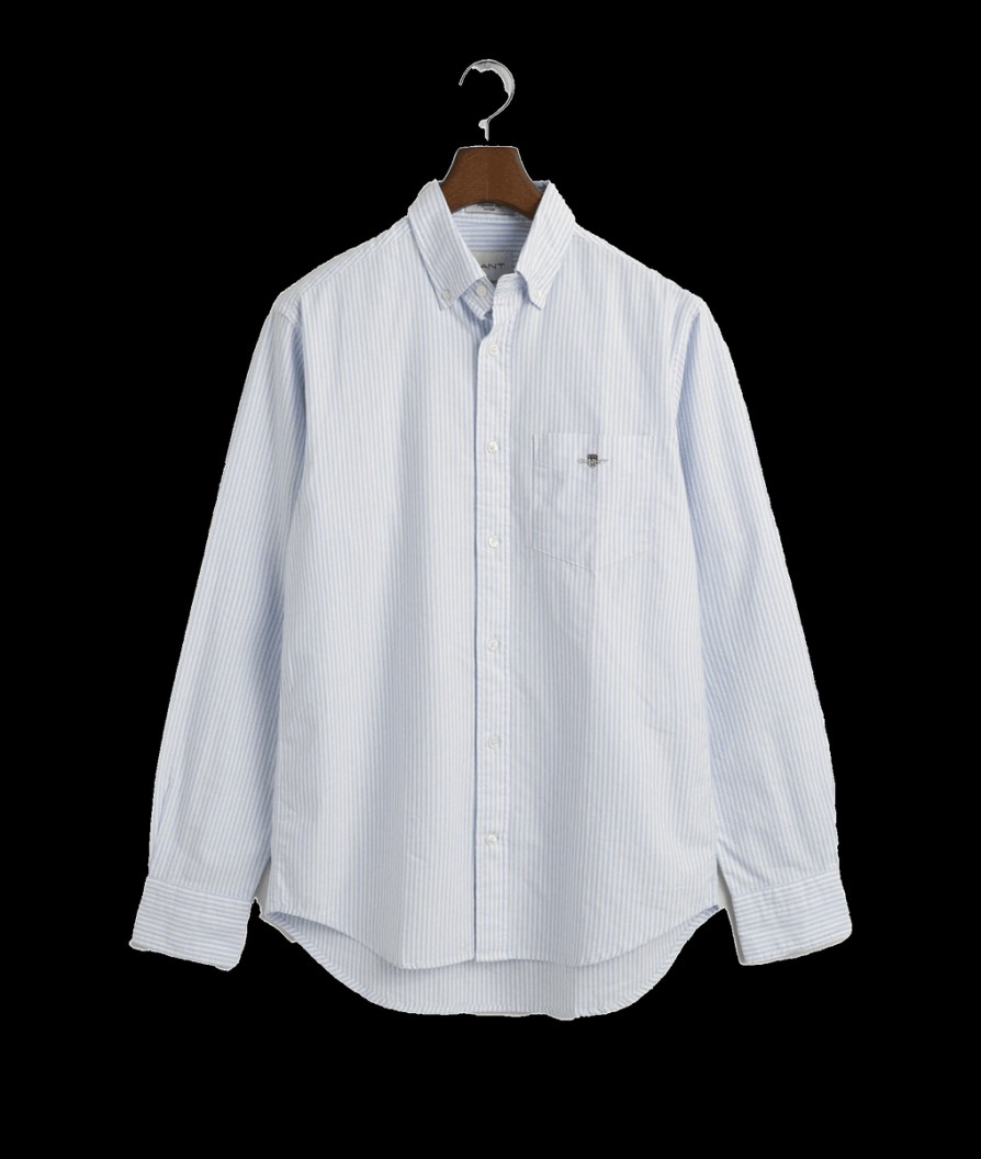 Men Gant Shirts | Regular Fit Pinpoint Oxford Shirt - Light Blue