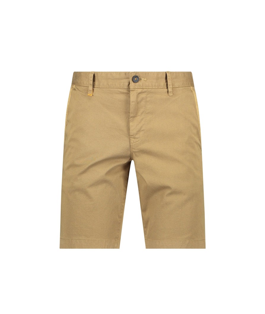 Men Boss Casual Boss | Slim-Fit Shorts In Printed Stretch-Cotton Twill - Beige