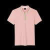 Men Ps By Paul Smith Polo Shirts | Zip Neck Stretch-Cotton Polo Shirt - Pink