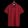 Men Gant Polo Shirts | Contrast Pique Polo Shirt - Plumped Red