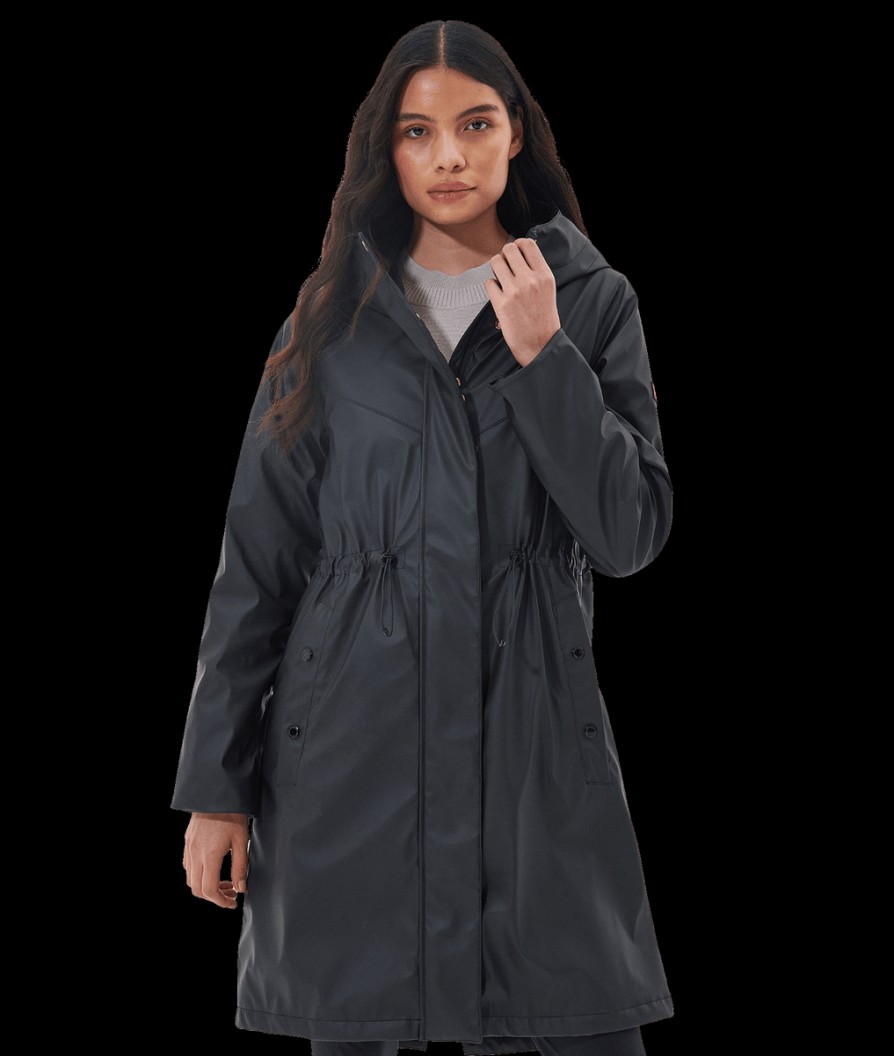 Women Barbour International Jackets & Coats | Peaty Showerproof Jacket - Black