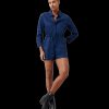 Women French Connection French Connection | Bodie Blend Playsuit - Midnight Blue