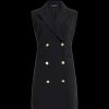 Women French Connection Dresses | Whisper Sleeveless Tux Mini Dress - Blackout