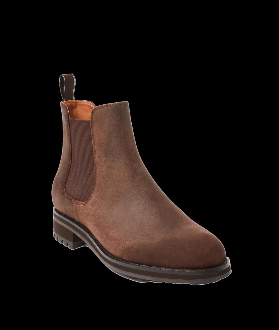 Men Polo Ralph Lauren Boots | Bryson Waxed Suede Chelsea Boot - Brown