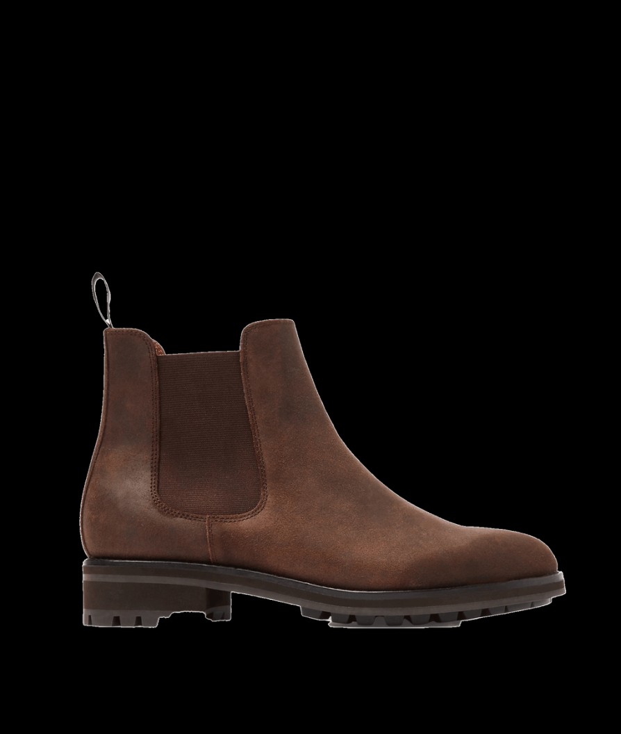 Men Polo Ralph Lauren Boots | Bryson Waxed Suede Chelsea Boot - Brown