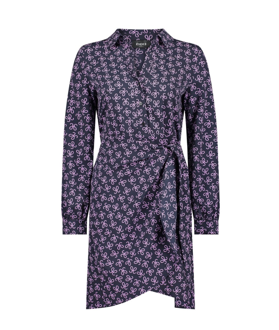 Women Emme Marella Dresses | Tie Waist Wrap Dress - Navy