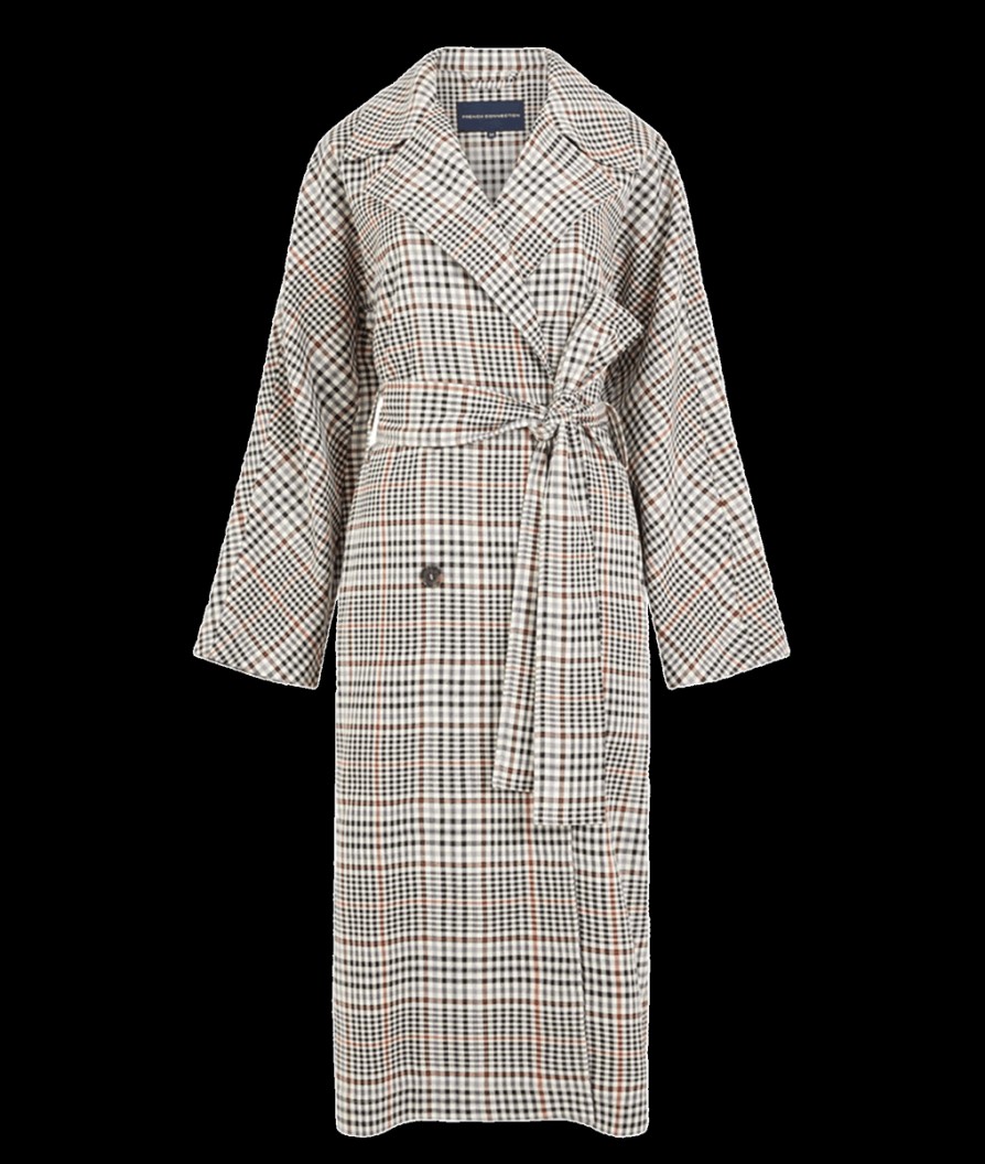 Women French Connection French Connection | Dandy Check Coat - Multi