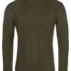 Men Barbour Knitwear | Essential Cable Knit - Olive Marl