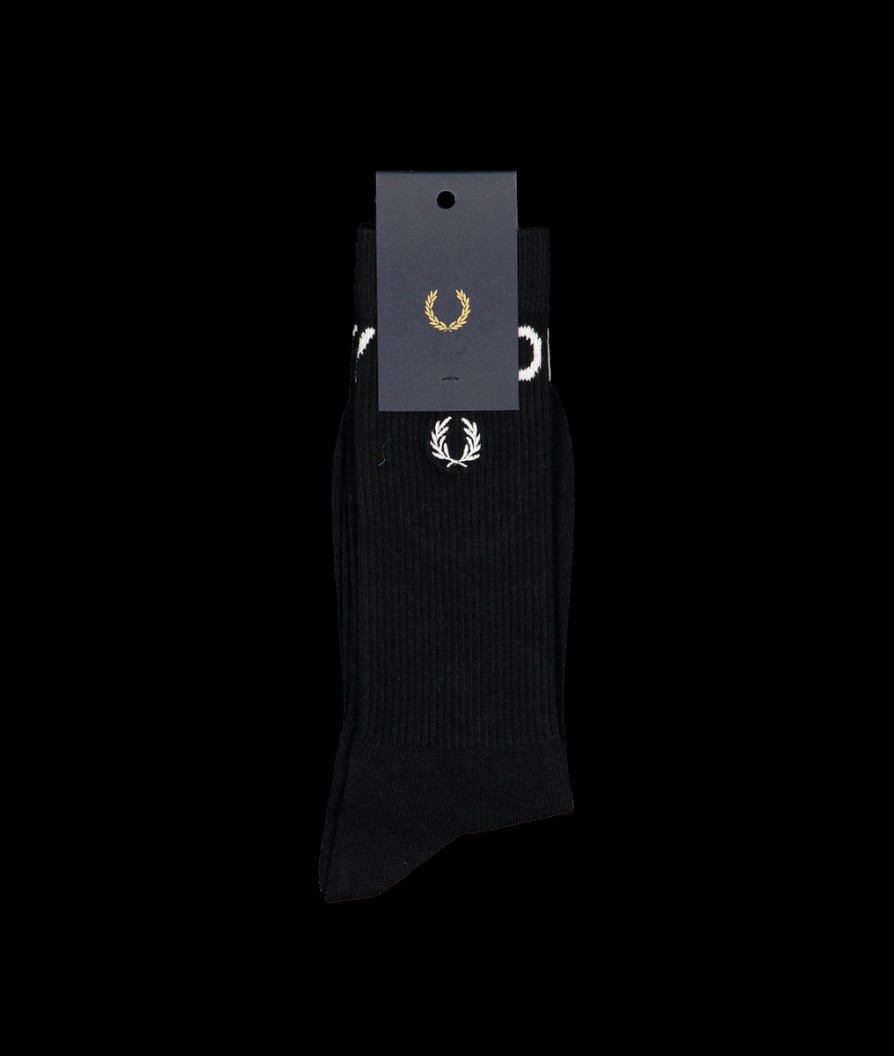 Men Fred Perry Fred Perry | Bold Tipped Socks - Black