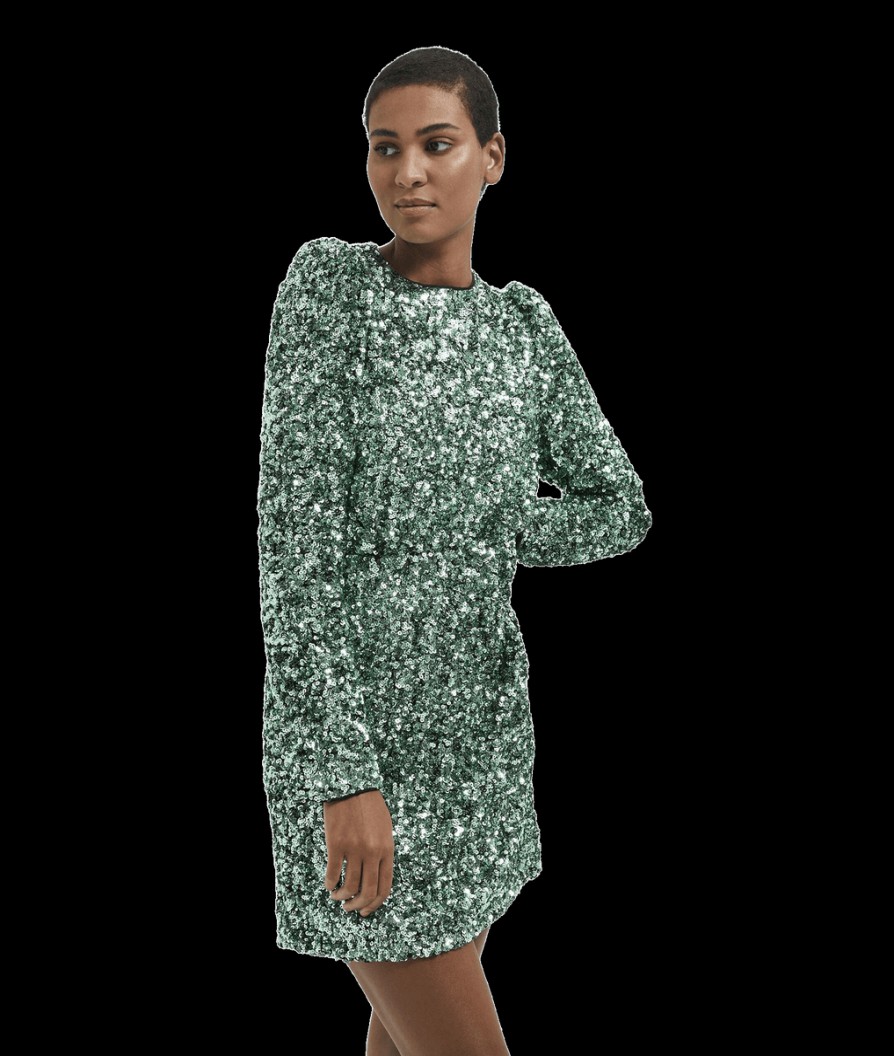 Women Selected Femme Selected Femme | Sequin Mini Dress - Green