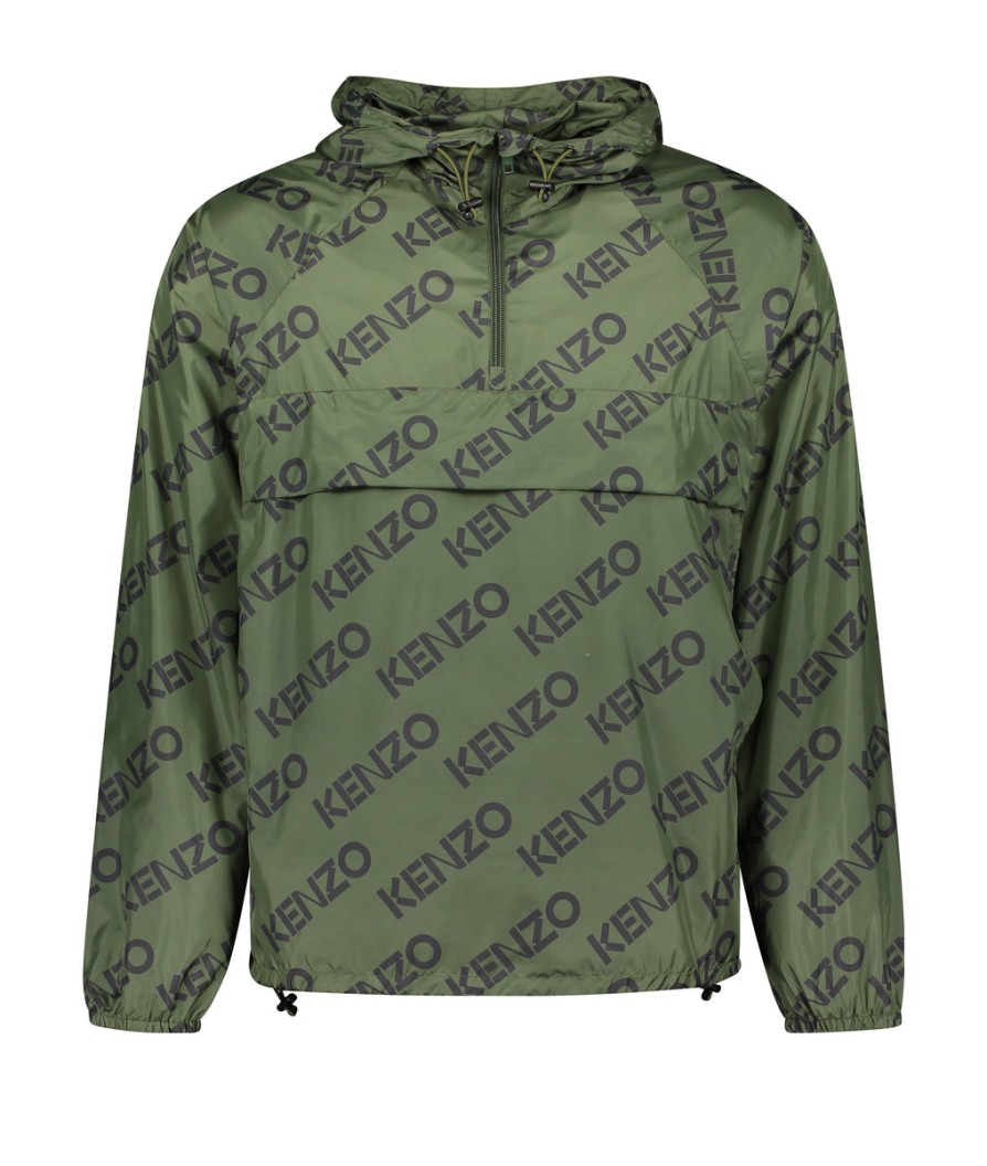 Men Kenzo Best Sellers | Monogram Logo Windcheater - Green