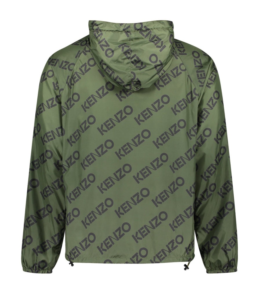 Men Kenzo Best Sellers | Monogram Logo Windcheater - Green