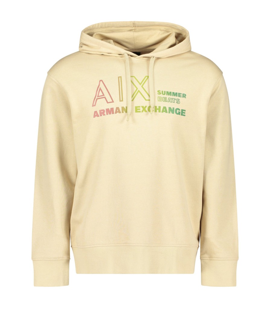 Men Armani Exchange Hoodies & Sweatshirts | Summer Beats Classic Fit Hoodie - Beige