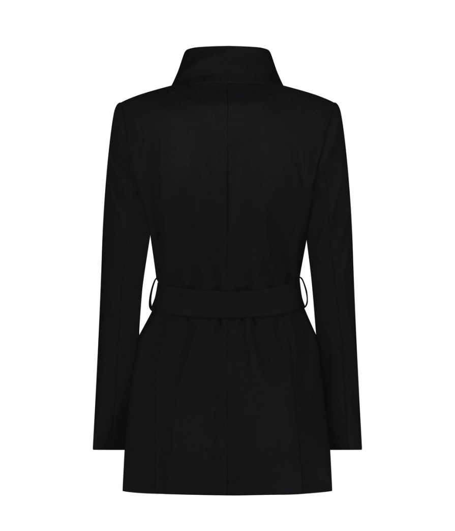 Women Ted Baker Jackets & Coats | Rosess Wool Wrap Short Coat - Black