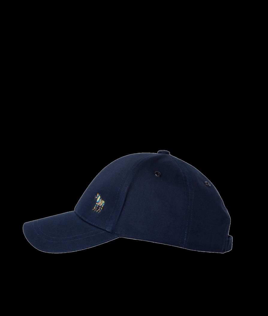 Men Ps By Paul Smith Hats | Cotton Zebra Logo Baseball Cap - Navy