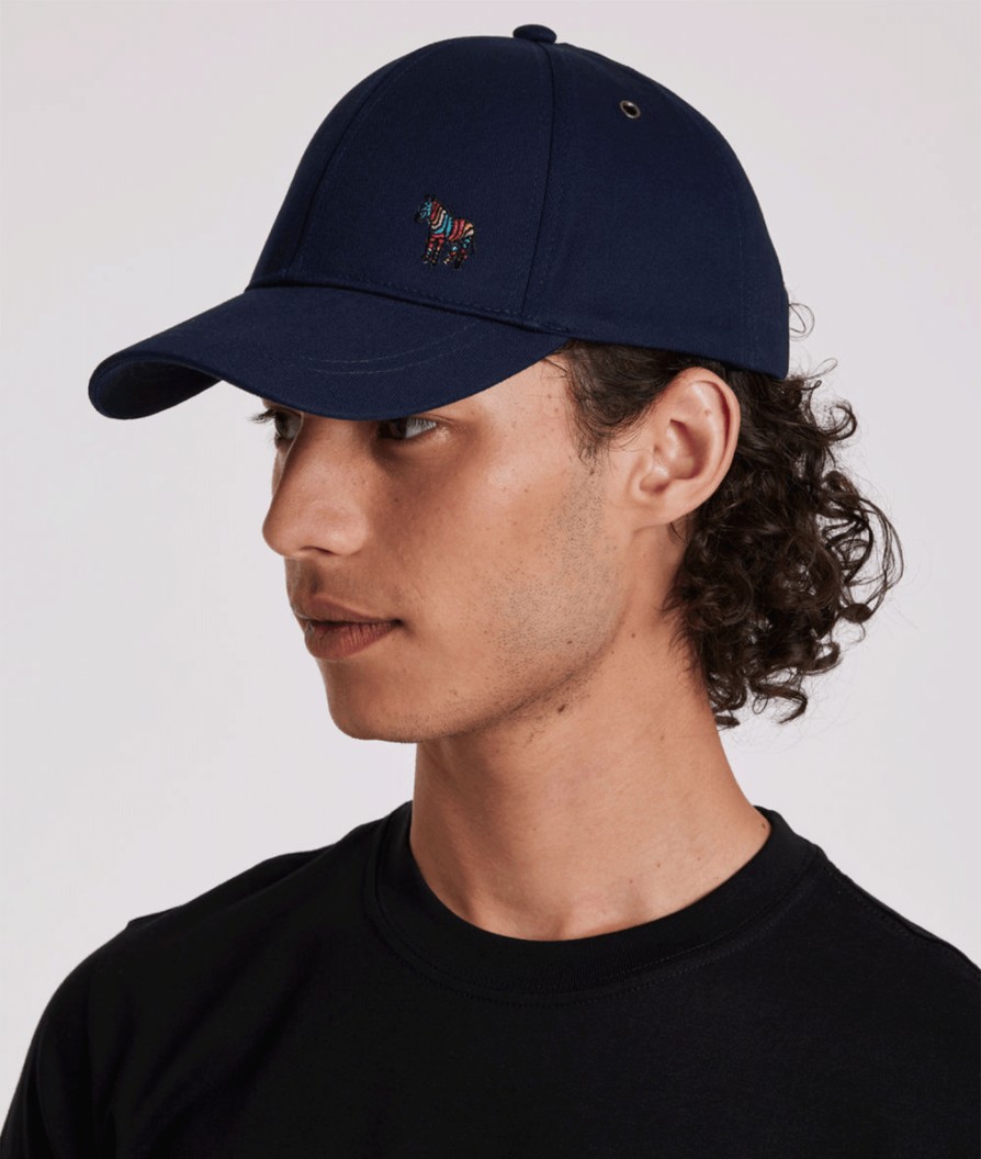 Men Ps By Paul Smith Hats | Cotton Zebra Logo Baseball Cap - Navy