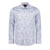 Men Guide London Shirts | Long Sleeve Faded Tile Effect Print - Blue