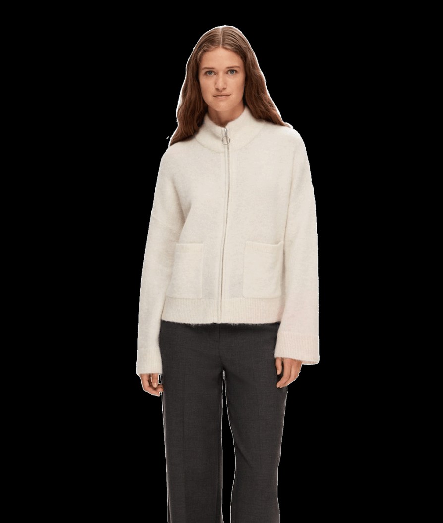 Women Selected Femme Selected Femme | Zip-Up Cardigan - Birch Melange