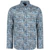 Men Guide London Shirts | Long Sleeve Tonal Pineapple Print Shirt - Blue