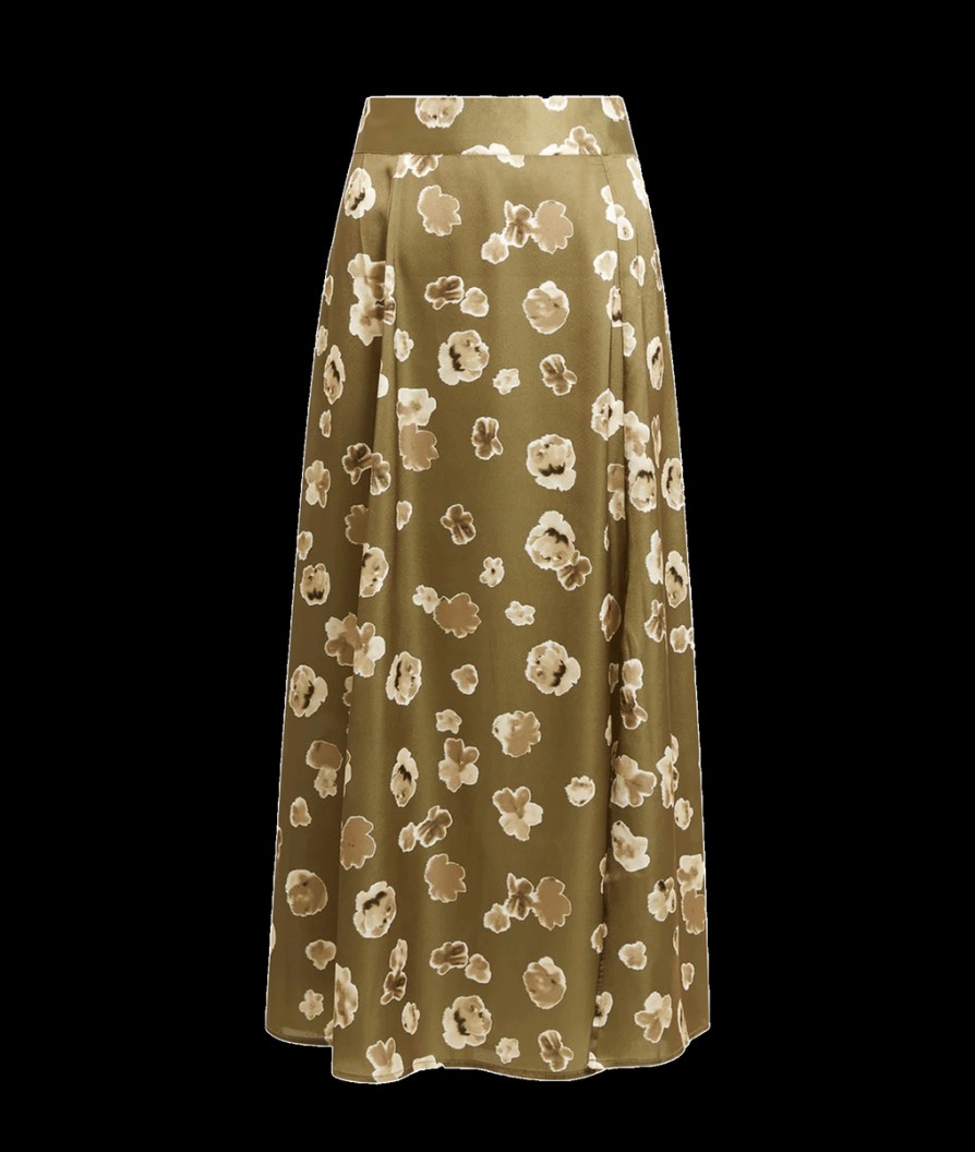 Women French Connection French Connection | Bronwen Aleeya Satin Midi Skirt - Nutria