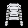 Women French Connection Tops | Rallie Stripe Square Neck Long Sleeve Top - White