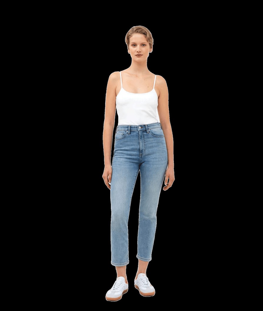 Women French Connection Denim | Stretch Denim Cigarette Fit Ankle Length Jeans - Blue